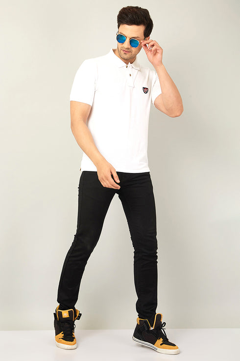 Men Navy Blue Polo T-Shirt